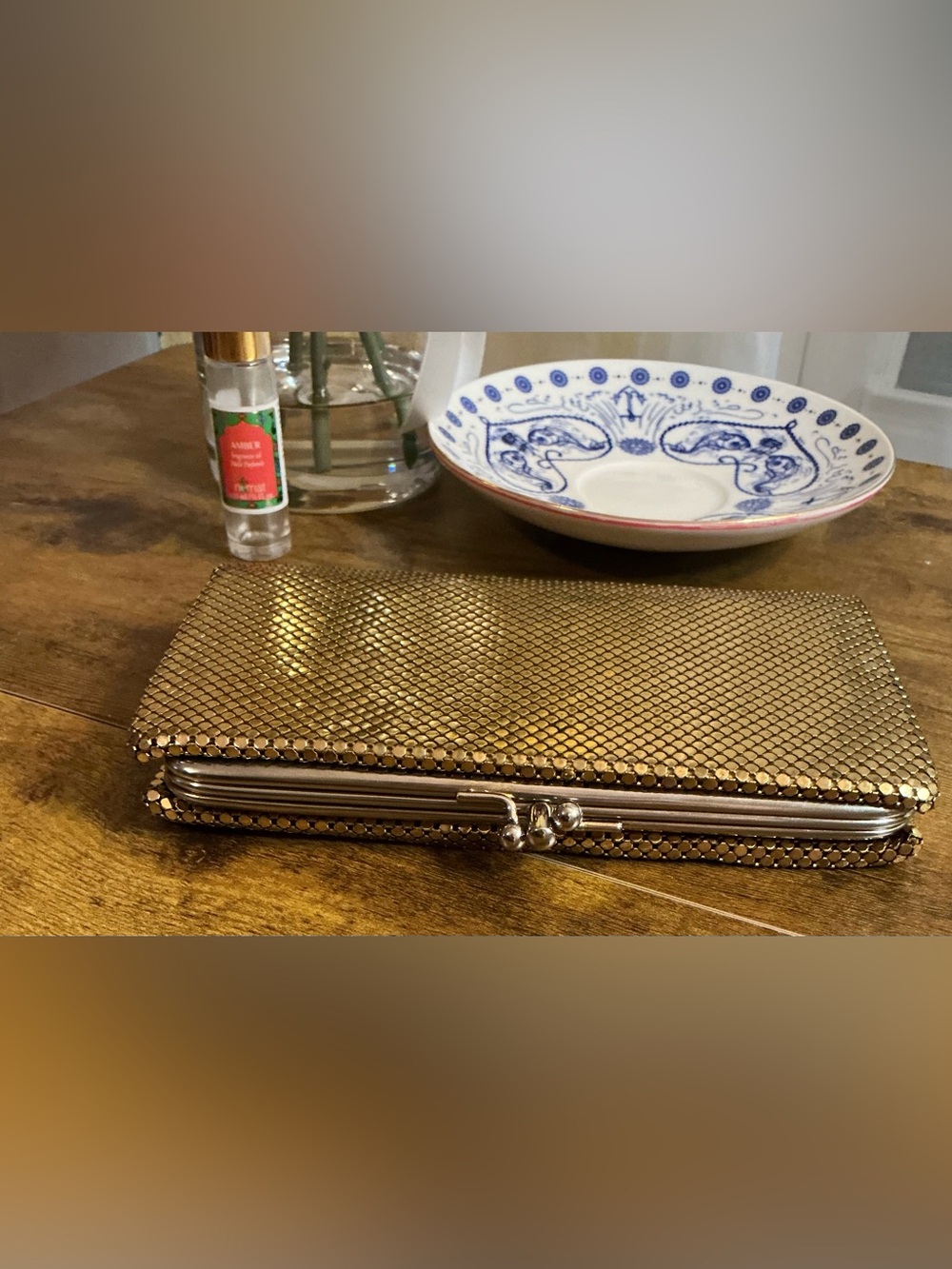 WHITING & DAVIS Co Liquid Gold Mesh Evening Clutch